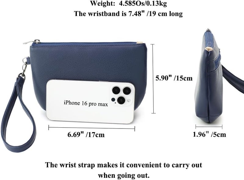 BBORGDC Small Wristlet Wallets for Women, Zip Clutch Bag with Wristlet Pouch, 3-Zipper Original Design - Image 2